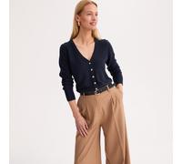 Ultra Soft Cardigan in Fine Knit with Button Fastening Navy