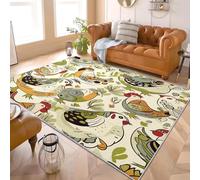 Ultra-Soft Cartoon Abstract Animal Chicken 3D Fluffy Area Rug for Living Room & Bedroom 180x240 cm - Green Short Pile Carpet, TPR Non-Slip & Machine washable Area Rug, Cozy & Home Décor