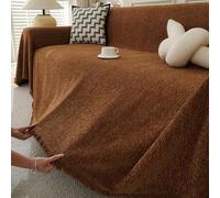 Ultra Soft Chenille Sofa Cover Washable Couch Slipcover Dustproof Pet Protector Blanket for Loveseat Prevents Cat Dama (Brown 230x420cm)