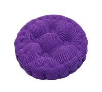 Ultra-Soft Corduroy Chair Cushion for Office & Dining Chairs Rebound Support Tufted Seat Pad Double-Sided Machine Washable 40x40cm Purple