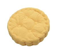 Ultra-Soft Corduroy Chair Cushion for Office & Dining Tufted Seat Pad with Rebound Support Double-Sided Machine Washable 40x40cm Stylish Yellow