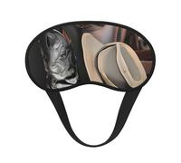 Ultra Soft Cowboy Black Hat Western Boots Blackout Sleep Mask-Adjustable Headband, Zero Light Leak, Perfect for Travel, Shift Work, Meditation