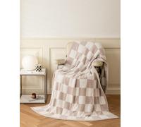 Ultra Soft Cozy Buffalo Checkerboard Grid Fluffy Microfiber Knitted Baby Blanket Lightweight Fleece for Sofa Bed 30x40 Inches (Cream, Baby Pet 30"X40")?-?-¡