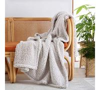 Ultra Soft Cozy Fleece Sherpa Throw Blanket, 2 Tones Ombre Light Brown Pattern Reversible, Light Weight Warm Decorative Boho Style Throw Blanket Cover for Sofa, Couch, Bedroom,Travel, 127x152cm