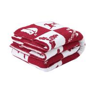 Ultra Soft Cozy Knitted Throw Blanket Christmas Tree Snoflake Fluffy Microfiber Bed Blanket Lightweight Both Sides Throw Blanket for Couch Sofa Bed 50"X60" (Christmas Red, Throw 50“x60”)