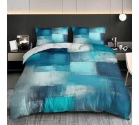 Ultra-Soft Duvet Cover and Pillowcase Set Single 53x79 inch Abstract Modern Graffiti Art Hypoallergenic Microfiber Bedding Set with Zipper, Teal Quilt Cover with 2 Pillowcases for kids Adults