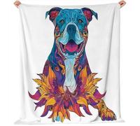 Ultra Soft Flannel Throw Blanket 100 x 130 cm, Fluffy Cosy Warm Blanket for Sofa Bed - Minimalism Art Animals Mandala Throw White