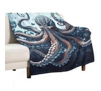 Ultra Soft Flannel Throw Blanket - Cool Octopus Lightweight Warm Fuzzy Blanket for Couch Bed Chair, All Season Cozy Plush Blanket for Adults, 30"x40" Christmas Holiday Home Decor