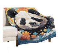 Ultra Soft Flannel Throw Blanket - Rainbow Cartoon Panda Lightweight Warm Fuzzy Blanket for Couch Bed Chair, All Season Cozy Plush Blanket for Adults, 60"x80" Christmas Holiday Home Decor