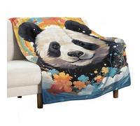 Ultra Soft Flannel Throw Blanket - Rainbow Cartoon Panda Lightweight Warm Fuzzy Blanket for Couch Bed Chair, All Season Cozy Plush Blanket for Adults, 30"x40" Christmas Holiday Home Decor