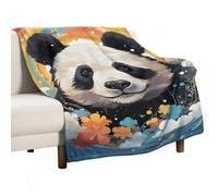 Ultra Soft Flannel Throw Blanket - Rainbow Cartoon Panda Lightweight Warm Fuzzy Blanket for Couch Bed Chair, All Season Cozy Plush Blanket for Adults, 40"x50" Christmas Holiday Home Decor