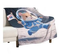 Ultra Soft Flannel Throw Blanket - Space - Suit Hamster Lightweight Warm Fuzzy Blanket for Couch Bed Chair, All Season Cozy Plush Blanket for Adults, 30"x40" Christmas Holiday Home Decor