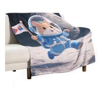 Ultra Soft Flannel Throw Blanket - Space - Suit Hamster Lightweight Warm Fuzzy Blanket for Couch Bed Chair, All Season Cozy Plush Blanket for Adults, 50"x60" Christmas Holiday Home Decor