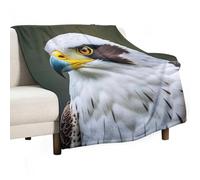Ultra Soft Flannel Throw Blanket - Spear Falcon, White Eagle Lightweight Warm Fuzzy Blanket for Couch Bed Chair, All Season Cozy Plush Blanket for Adults, 30"x40" Christmas Holiday Home Decor