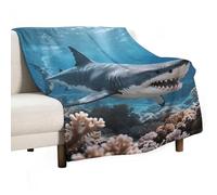 Ultra Soft Flannel Throw Blanket - Tiger Shark Lightweight Warm Fuzzy Blanket for Couch Bed Chair, All Season Cozy Plush Blanket for Adults, 40"x50" Christmas Holiday Home Decor