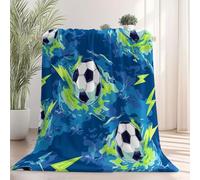 Ultra Soft Fleece Blanket 100×130 cm, Graffiti Soccer Abstract Sports Printed, No Shed No Pilling, Plush Cozy Flannel Throw Blanket for Bed Couch Chair Sofa Suitable for All Season, White