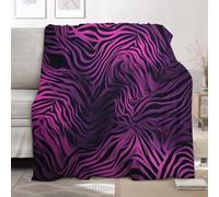 Ultra Soft Fleece Blanket for Sofa Settees Baby size 70x100cm, Abstract Zebra Stripe Pattern Fluffy Warm Blankets for Bed or Couch Throw, Purple Lightweight Versatile Blanket for Kids