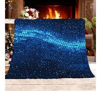 Ultra Soft Fleece Blanket Sherpa Size 100x130cm Technological Dynamics Geometry No Shed No Pilling Luxury Plush Cozy Flannel Blanket Blue For Bed, Couch, Chair, Sofa Warm Throw Blankets