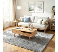 Ultra-Soft Fluffy Shag Rug - Luxury High-Pile Floor Carpet for Living Room, Bedroom & Nursery - Non-Shedding & Cozy (Light Grey, 240 x 340 cm)