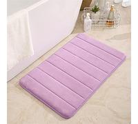 Ultra Soft Memory Foam Bath Mat Non Slip Machine Washable Highly Absorbent Microfiber Bathroom Rug Shower Door Mat 45x70CM Light Purple Comfort & Safety for Your Bathroom