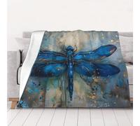 Ultra-Soft Micro Fleece Blanket, Blue Dragonfly - Lightweight Plush Fuzzy Cozy Soft Blankets and Throws for Sofa, Chairs, Bed - 40"x30"