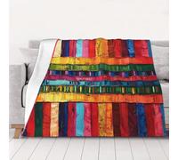 Ultra-Soft Micro Fleece Blanket, Colorful Mexican Stripes - Lightweight Plush Fuzzy Cozy Soft Blankets and Throws for Sofa, Chairs, Bed - 40"x30"