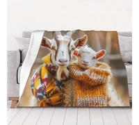 Ultra-Soft Micro Fleece Blanket, Cute Goat - Lightweight Plush Fuzzy Cozy Soft Blankets and Throws for Sofa, Chairs, Bed - 80"x60"