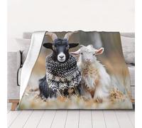 Ultra-Soft Micro Fleece Blanket, Cute Goat - Lightweight Plush Fuzzy Cozy Soft Blankets and Throws for Sofa, Chairs, Bed - 60"x50"