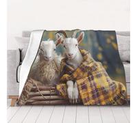 Ultra-Soft Micro Fleece Blanket, Cute Goat - Lightweight Plush Fuzzy Cozy Soft Blankets and Throws for Sofa, Chairs, Bed - 60"x50"