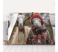 Ultra-Soft Micro Fleece Blanket, Cute Goat - Lightweight Plush Fuzzy Cozy Soft Blankets and Throws for Sofa, Chairs, Bed - 50"x40"