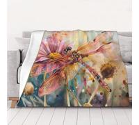 Ultra-Soft Micro Fleece Blanket, Dragonfly - Lightweight Plush Fuzzy Cozy Soft Blankets and Throws for Sofa, Chairs, Bed - 60"x50"