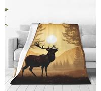 Ultra-Soft Micro Fleece Blanket Elk Artwork Throw Blanket Warm Fuzzy Plush Blanket for Couch Lightweight Flannel Throw Blankets for Sofa All Season Soft Cozy Microfiber Blanket 60"x50"
