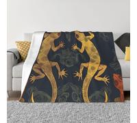 Ultra-Soft Micro Fleece Blanket Gecko Lizards Throw Blanket Warm Fuzzy Plush Blanket Lightweight Flannel Throw Blankets for Couch Sofa Bed 80"x60" Soft Cozy Microfiber Blanket for All Season