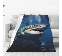 Ultra-Soft Micro Fleece Blanket Great White Shark Throw Blanket Lightweight Flannel Fuzzy Blanket for Couch Warm Plush Blanket Soft Cozy Throw Blankets for Sofa Bed Living Room All Season 40"x30"