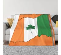 Ultra-Soft Micro Fleece Blanket Ireland Flag Shamrock Throw Blanket Warm Fuzzy Plush Blanket for Couch Lightweight Flannel Throw Blankets for Sofa All Season Soft Cozy Microfiber Blanket 50"x40"