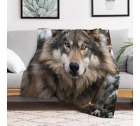 Ultra-Soft Micro Fleece Blanket Lmage of Wolf in The Snow Throw Blanket for Couch Sofa Soft Lightweight Fuzzy Blankets Cozy Warm Throw Blanket for Bed Living Room Chair Travel All Seasons 50"x60"