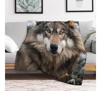 Ultra-Soft Micro Fleece Blanket Lmage of Wolf in The Snow Throw Blanket for Couch Sofa Soft Lightweight Fuzzy Blankets Cozy Warm Throw Blanket for Bed Living Room Chair Travel All Seasons 55"x70"