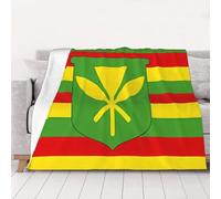 Ultra-Soft Micro Fleece Blanket, Native Hawaiian Flag - Lightweight Plush Fuzzy Cozy Soft Blankets and Throws for Sofa, Chairs, Bed - 80"x60"