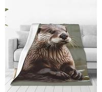 Ultra-Soft Micro Fleece Blanket Otter Animal Throw Blanket Warm Fuzzy Plush Blanket for Couch Lightweight Flannel Throw Blankets for Sofa All Season Soft Cozy Microfiber Blanket 50"x40"