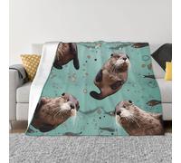 Ultra-Soft Micro Fleece Blanket Otters Throw Blanket Warm Fuzzy Plush Blanket for Couch Lightweight Flannel Throw Blankets for Sofa All Season Soft Cozy Microfiber Blanket 50"x40"