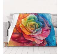 Ultra-Soft Micro Fleece Blanket, Rainbow Rose - Lightweight Plush Fuzzy Cozy Soft Blankets and Throws for Sofa, Chairs, Bed - 50"x40"