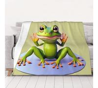 Ultra-Soft Micro Fleece Blanket, The Funny Frog Doing Yoga - Lightweight Plush Fuzzy Cozy Soft Blankets and Throws for Sofa, Chairs, Bed - 50"x40"