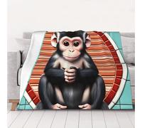 Ultra-Soft Micro Fleece Blanket, The Silent Monkey - Lightweight Plush Fuzzy Cozy Soft Blankets and Throws for Sofa, Chairs, Bed - 50"x40"