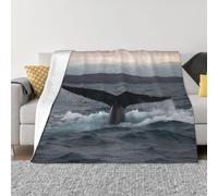 Ultra-Soft Micro Fleece Blanket Throw,Humpback Whale Tail Ocean Print,Blanket Bed Throw for Bedroom Sofa Office 125X 150 cm