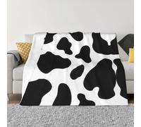 Ultra-Soft Microfiber Flannel Luxury All Seasons Warm Cow Spot Print Blanket For Bedding,Sofa And Travel