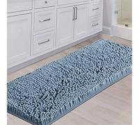 Ultra Soft Non-Slip Microfiber Bath Mat - Quick-Dry Chenille Rug for Bathroom, Washable, Light Blue, 150 x 50 cm, Absorbent & Cozy Floor Carpet