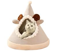 Ultra-Soft Plush Self-Warming Pet Bed Mongolian Dogs Beds,Stray Cats Shelter Warm and Insulated Cat House,Cat Beds Tent Houses & Condos,Pet Dog Warm House (Grey,Medium)