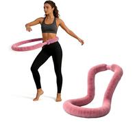 Ultra-soft Plush Weighted Hoop - 3.3 Lbs Quiet Foldable Exercise Ring For Waist Toning & Core Workout, Portable Slimming Circle For Women Home Travel - Upgraded Version Pink