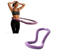 Ultra-soft Plush Weighted Hoop - 3.3 Lbs Quiet Foldable Exercise Ring For Waist Toning & Core Workout, Portable Slimming Circle For Women Home Travel - Upgraded Version purple