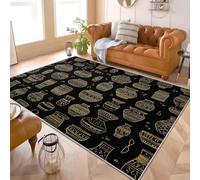 Ultra-Soft Primitive Tribal Style Bottle 3D Fluffy Area Rug for Living Room & Bedroom 60x90 cm - Black Short Pile Carpet, TPR Non-Slip & Machine washable Area Rug, Cozy & Home Décor